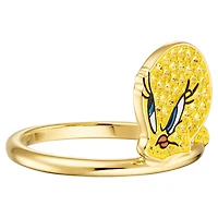 Looney Tunes Tweety Motif Ring, Yellow, Gold-tone plated