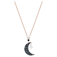 Symbolica pendant, Moon and star, Multicoloured, 18K rose gold finish