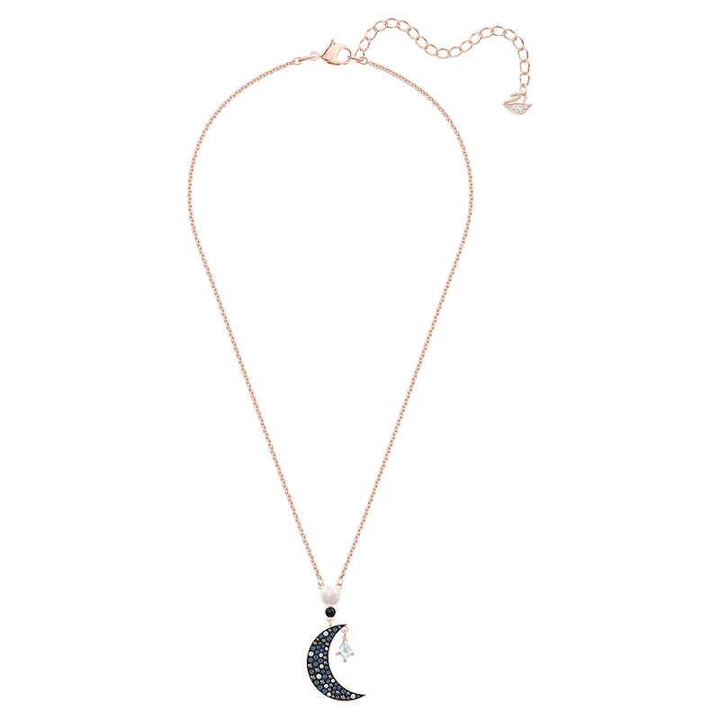 Symbolica pendant, Moon and star, Multicoloured, 18K rose gold finish