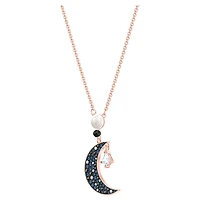 Symbolica pendant, Moon and star, Multicoloured, 18K rose gold finish