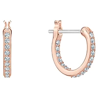 Symbolica drop earrings, Star, White, 18K rose gold finish