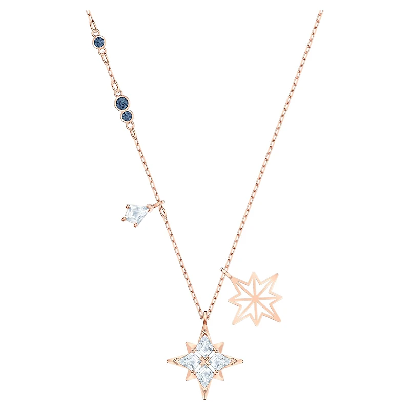 Symbolica pendant, Star, White, 18K rose gold finish
