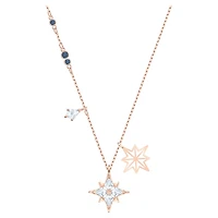 Symbolica pendant, Star, White, 18K rose gold finish