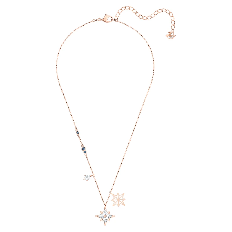 Symbolica pendant, Star, White, 18K rose gold finish
