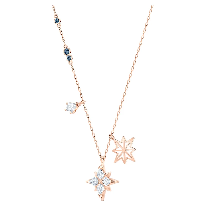 Symbolica pendant, Star, White, 18K rose gold finish