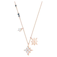 Symbolica pendant, Star, White, 18K rose gold finish