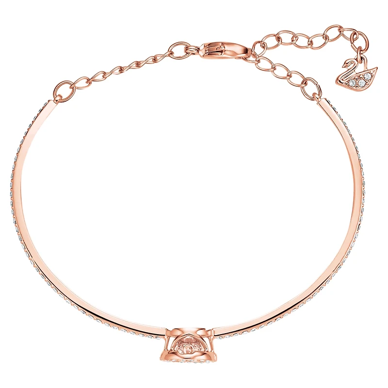 Swarovski Sparkling Dance bangle, Round cut, White, Rose gold-tone plated