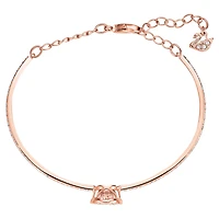 Swarovski Sparkling Dance bangle, Round cut, White, Rose gold-tone plated
