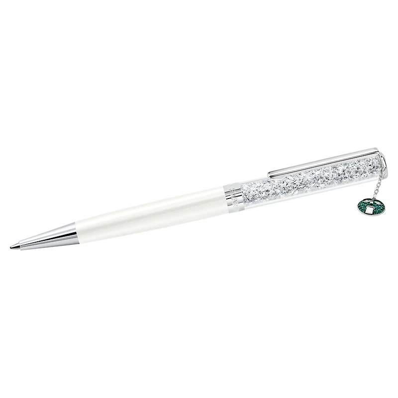 Crystalline New Giant Ballpoint Pen, White, Chrome Plated