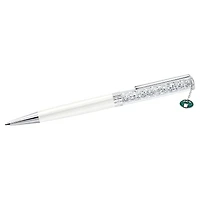 Crystalline New Giant Ballpoint Pen, White, Chrome Plated