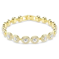 Una Angelic bracelet, Round cut, Pavé, Medium, White, 18K gold finish