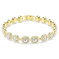 Una Angelic bracelet, Round cut, Pavé, Medium, White, Gold-tone plated by SWAROVSKI