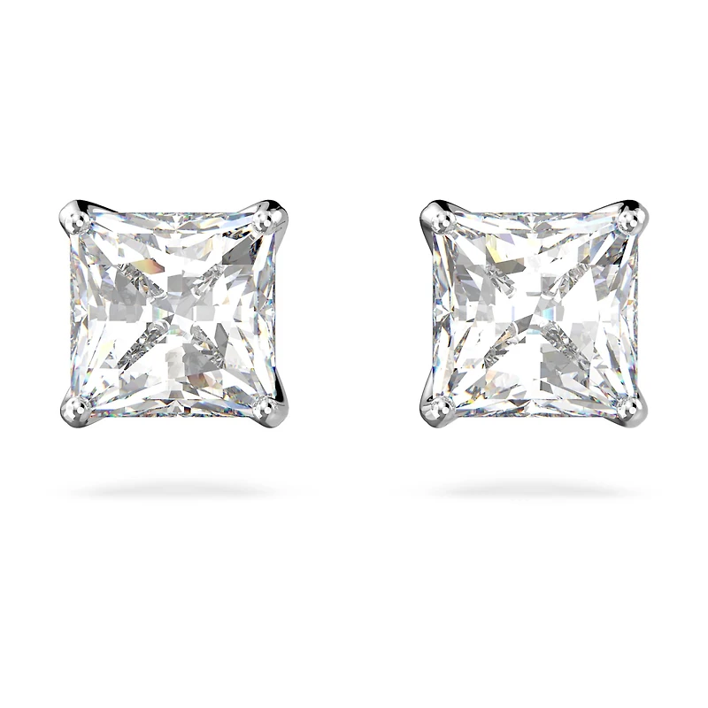 Stilla Attract stud earrings, Square cut, White