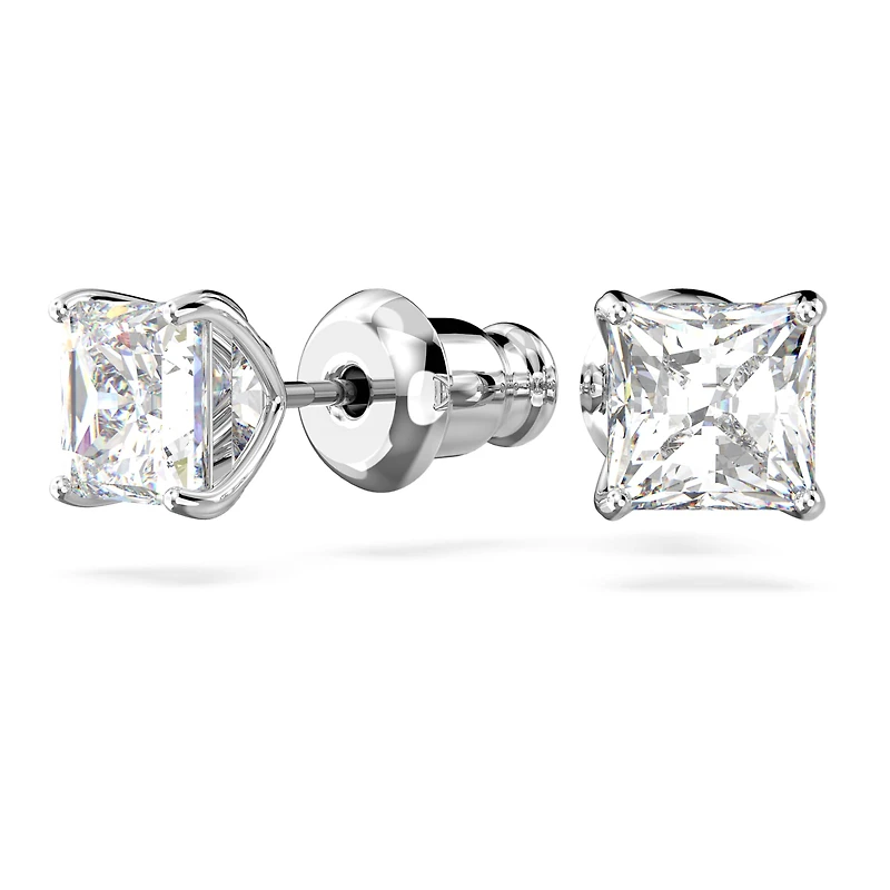 Stilla Attract stud earrings, Square cut, White