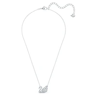 Swan necklace, White, Rhodium plated by SWAROVSKI