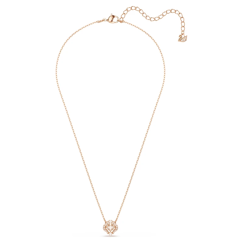 Una necklace, Clover, Pink, Rose gold-tone plated by SWAROVSKI