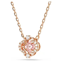Una necklace, Clover, Pink, Rose gold-tone plated by SWAROVSKI