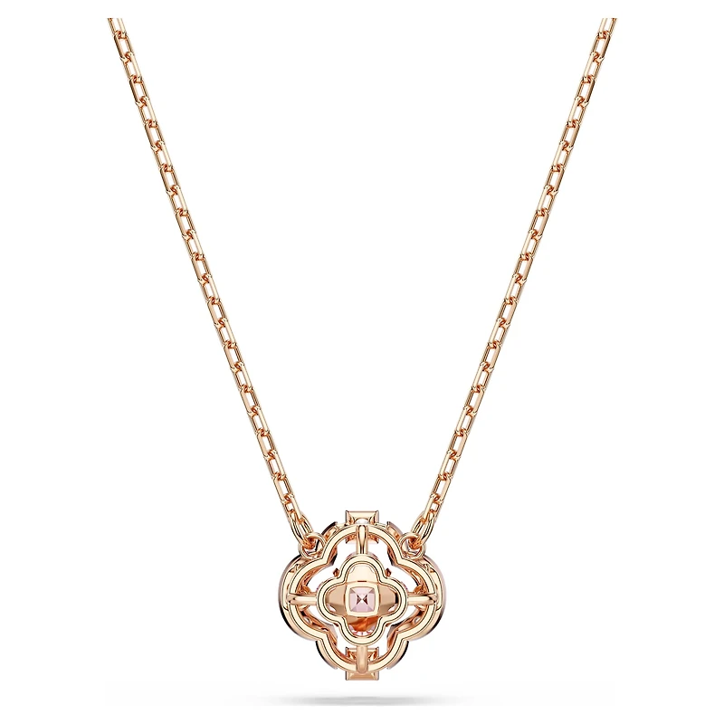 Una necklace, Clover, Pink, Rose gold-tone plated by SWAROVSKI