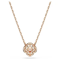 Una necklace, Clover, Pink, Rose gold-tone plated by SWAROVSKI