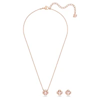 Una set, Mixed cuts, Clover, Pink, 18K rose gold finish