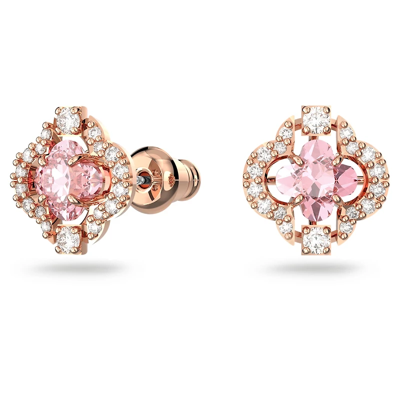 Una set, Mixed cuts, Clover, Pink, Rose gold-tone plated by SWAROVSKI