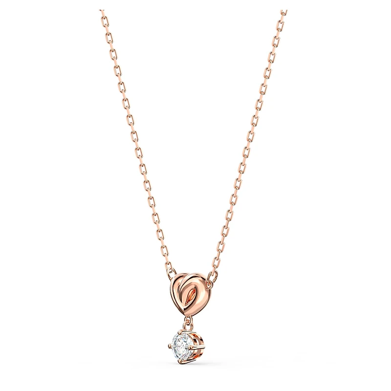 Lifelong Heart pendant, White, 18K rose gold finish