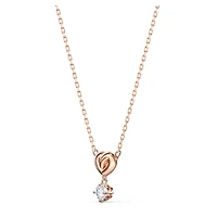 Lifelong Heart pendant, White, Rose gold-tone plated by SWAROVSKI