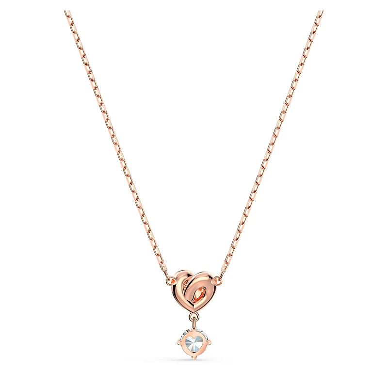 Lifelong Heart pendant, White, 18K rose gold finish