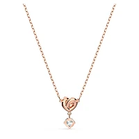 Lifelong Heart pendant, White, 18K rose gold finish