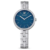 Cosmopolitan watch, Swiss Made, Metal bracelet, Blue, Stainless steel by SWAROVSKI