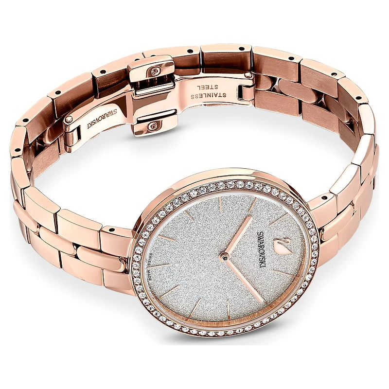 Cosmopolitan watch, Swiss Made, Metal bracelet, Rose gold tone, Rose gold-tone finish by SWAROVSKI