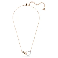 Hyperbola necklace, Infinity and heart, White, Mixed metal finish by SWAROVSKI