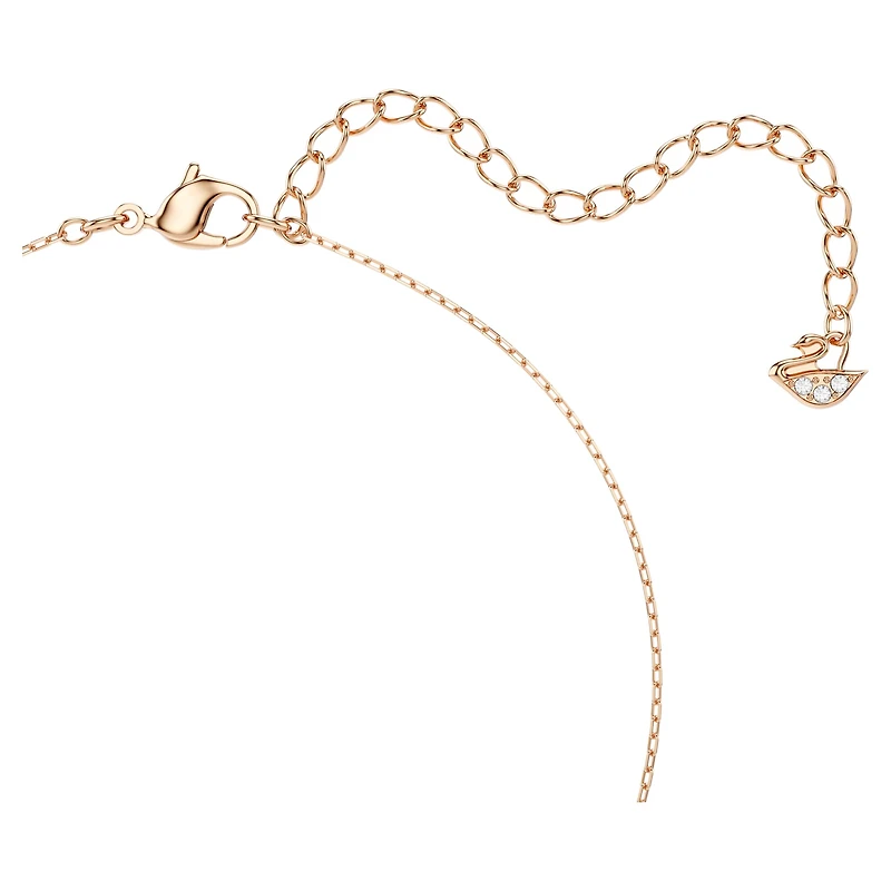 Hyperbola necklace, Infinity and heart, White, Mixed metal finish by SWAROVSKI