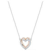 Hyperbola necklace, Heart, White, Mixed metal finish by SWAROVSKI