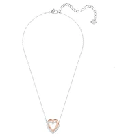 Hyperbola necklace, Heart, White, Mixed metal finish by SWAROVSKI