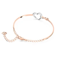 Hyperbola bangle, Infinity and heart, White, Mixed metal finish by SWAROVSKI