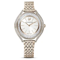 Crystalline aura watch, Swiss Made, Metal bracelet, Gold tone, Champagne gold-tone finish by SWAROVSKI