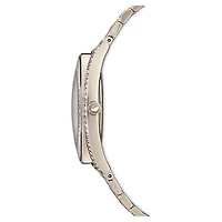 Crystalline aura watch, Swiss Made, Metal bracelet, Gold tone, Champagne gold-tone finish by SWAROVSKI