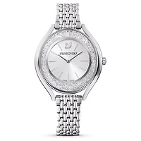 Crystalline aura watch, Swiss Made, Metal bracelet, Silver Tone, Stainless steel by SWAROVSKI
