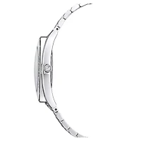 Crystalline aura watch, Swiss Made, Metal bracelet, Silver Tone, Stainless steel by SWAROVSKI
