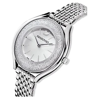 Crystalline aura watch, Swiss Made, Metal bracelet, Silver tone, Stainless steel by SWAROVSKI