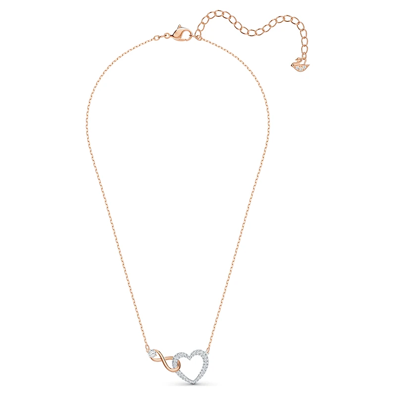 Hyperbola set, Infinity and heart, White, Mixed metal finish by SWAROVSKI