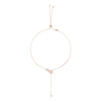 Hyperbola Y necklace, Infinity, White, 18K rose gold finish