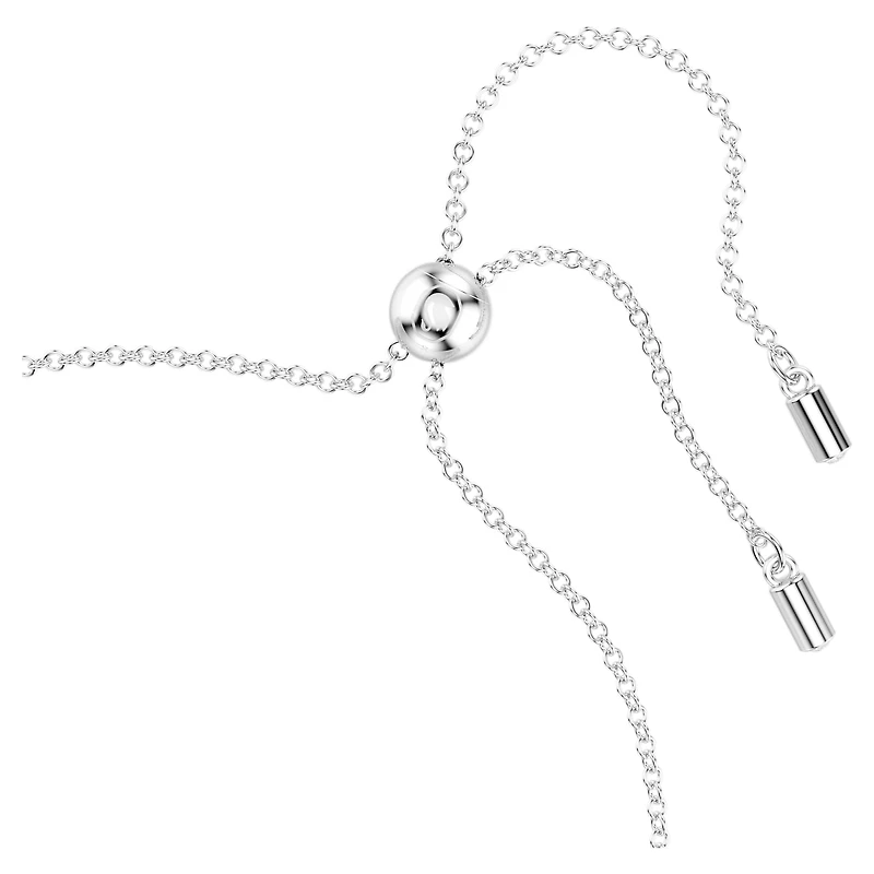 Hyperbola bracelet, Infinity and heart, White, Rhodium plated by SWAROVSKI