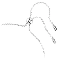 Hyperbola bracelet, Infinity and heart, White, Rhodium plated by SWAROVSKI