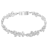 Diapason bracelet, Mixed cuts, White, Rhodium plated by SWAROVSKI
