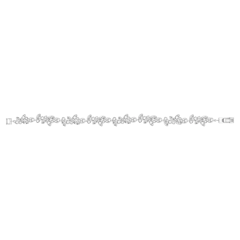 Diapason bracelet, Mixed cuts, White, Rhodium plated by SWAROVSKI