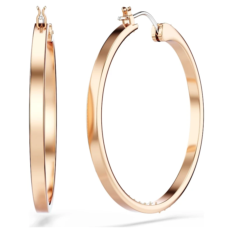 Sommerset hoop earrings, White, Rose gold-tone plated by SWAROVSKI