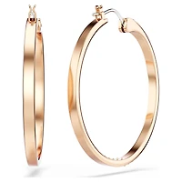 Sommerset hoop earrings, White, Rose gold-tone plated by SWAROVSKI
