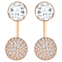 Forward earring jackets, Round cut, White, Rose gold-tone plated by SWAROVSKI